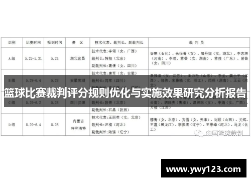 篮球比赛裁判评分规则优化与实施效果研究分析报告